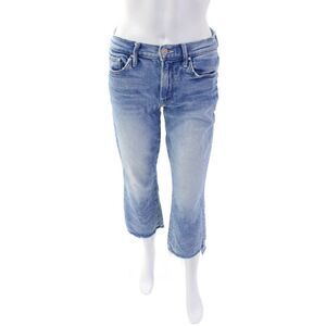 Mother Womens Cotton The Insider Crop Step Fray Denim Jeans Blue Size 25